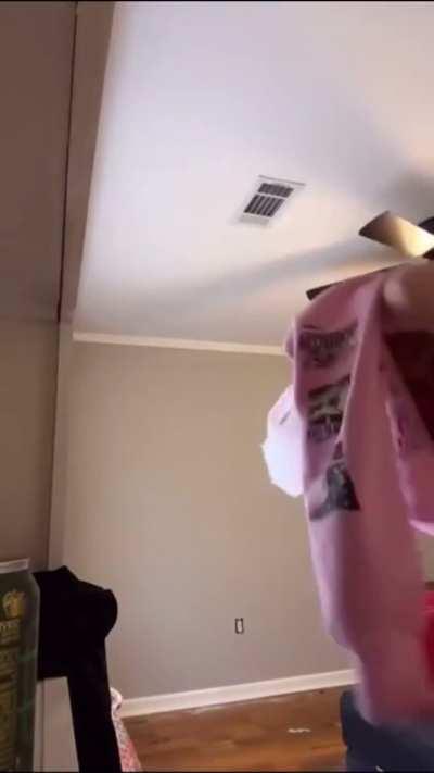 Accidentally changes in front of camera