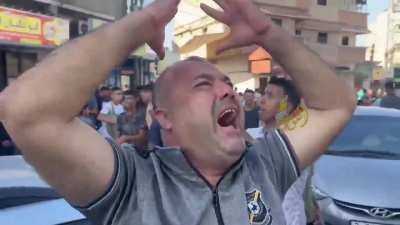 Gazans in the street on Oct 7th, 2023