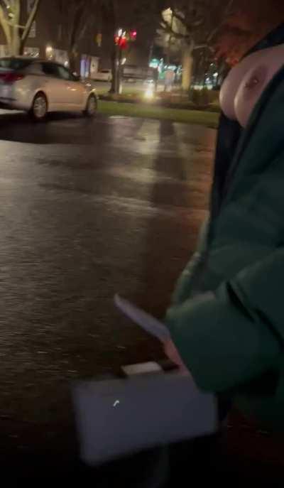 Cute_Bear2477 strolling out of a restaurant… y’all seemed to enjoy yesterday’s nude in public offering so sharing this here, too… 😋