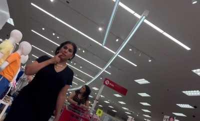 She loved the bulge her finger was on her mouth 