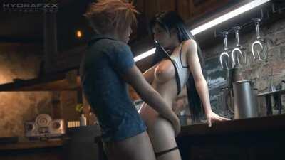 Tifa & Cloud having fun in the bar