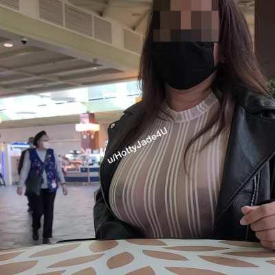 My big Asian boobs at the food court