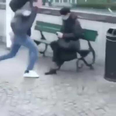 Trying to kick a bird