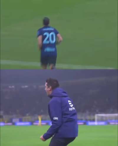 Chivu's reaction to Hakan's first goal 🖤💙