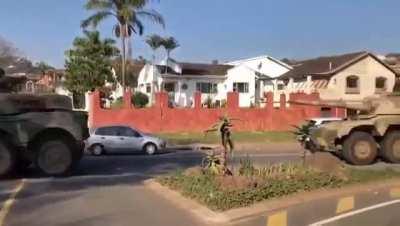 *army rolls in to Effingham, Durban* oi, where's the looters?