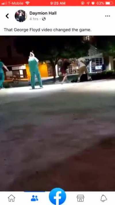 beating the shit out of a police officer