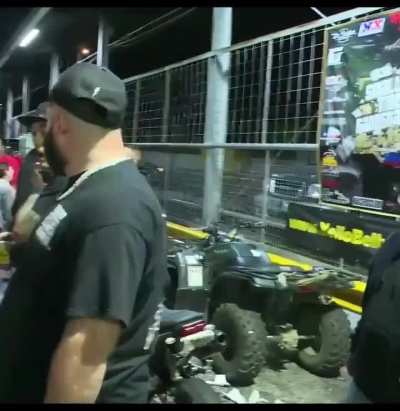 Crowd freaks out when a cars nitrous injection demo literally backfires. (Language warning)