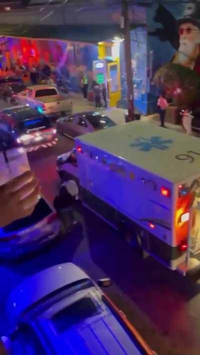 Imagine being hauled away in an ambulance and this is what you see