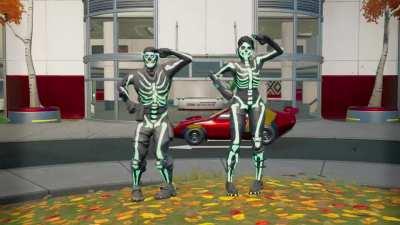 Spooky Scary Skeleton at every named location.