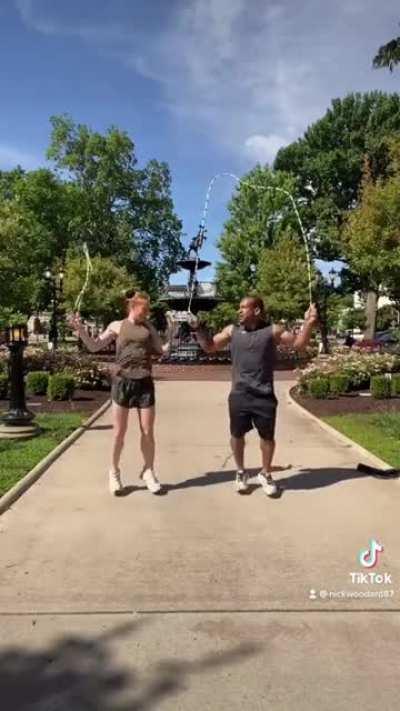 Amazing skills with a jump rope