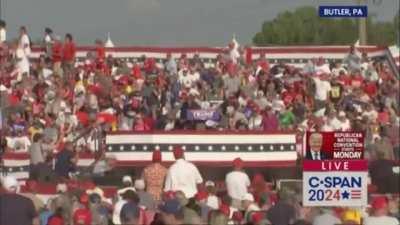 Trump getting shot on the side of the head 