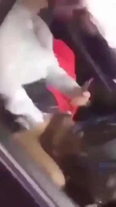 Man catches someone granny trying to get off a nut in the car and breaks window!