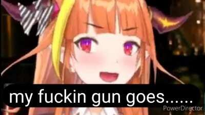 Moona gun goes pew pew. Coco gun goes....