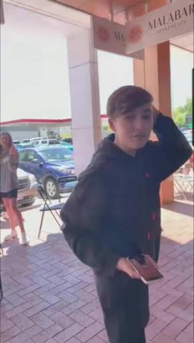 Just a bunch of racist kids terrorising a small business in Dickson. What utter trash.