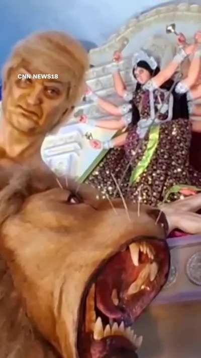 Local artist in India portrayed President Trump depicted as the 