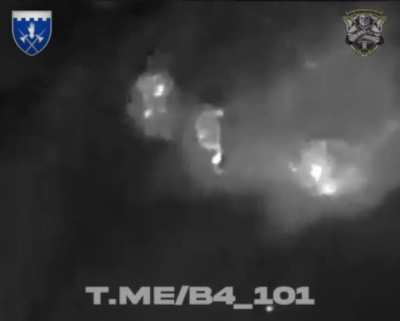 Drone from 4th battalion of the 101st OBrO of the GSH drop grenade near Russian soldier and something detonates, tearing him to pieces. Toretsk, Donetsk Oblast