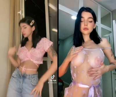 Ukrainian beauty tiktoker with perfect big natural tits😋😍