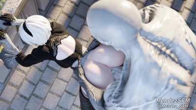 2B gets fucked by a Walrider (Mendez) [Nier Automata]