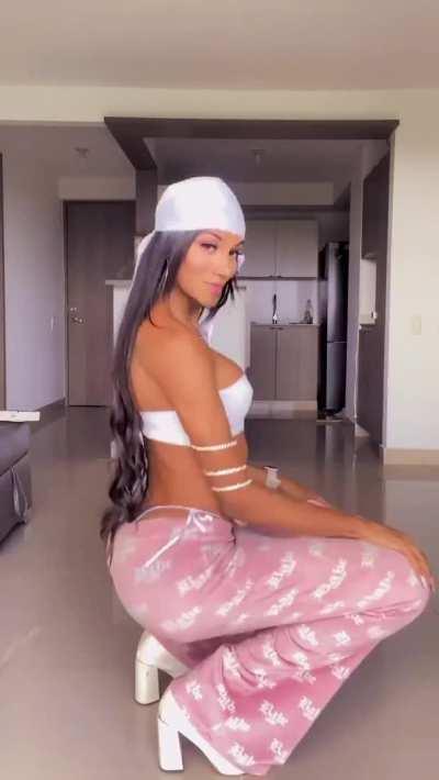 She looks amazing in just a towel