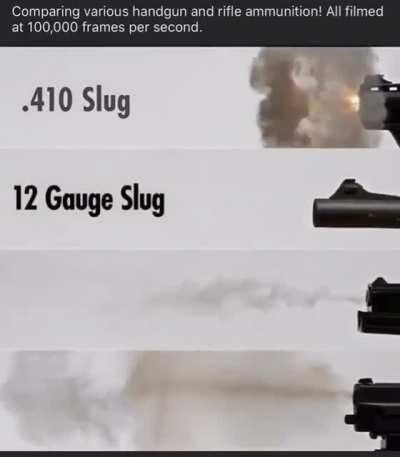 Comparing various cartridges fired in super slow motion