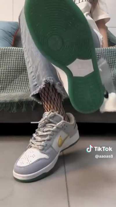 Love fishnet and sneakers