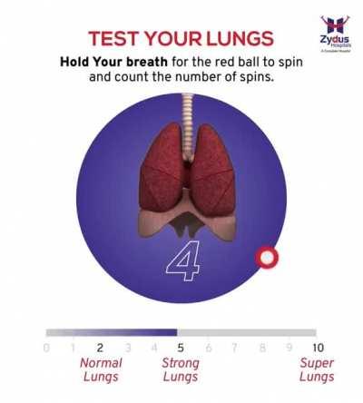 Nefesinizi tutun ve saymaya başlayın 😊 <2 tur 👉🏻Akciğer rezervi iyi değil | 2-5 arası 👉🏻Normal akciğer | 5-10 arası 👉🏻Akciğerler oldukça iyi durumda.