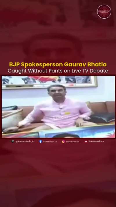 BJP Spokesperson Gaurav Bhatia
Caught Without Pants on Live TV Debate