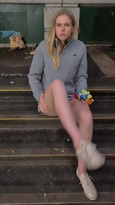 Dared to spend a night on the town without panties? Complete! [F]