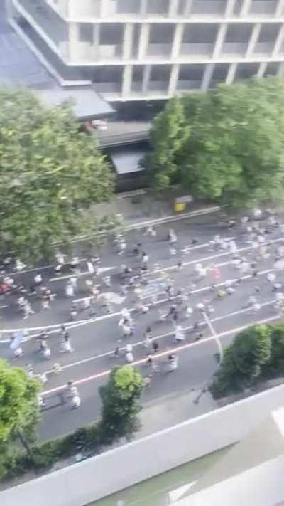 Mandate protests south Brisbane today
