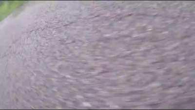 watch out for almost invisible oil/diesel patches or you'll have a bad time like me