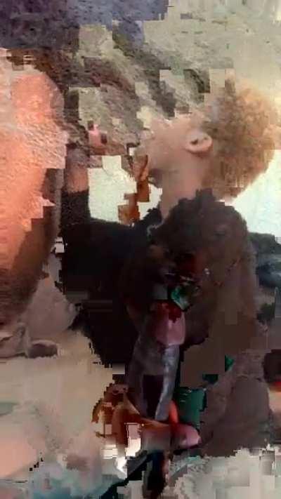 Tell her to enjoy her meal, and feed that bih a pole