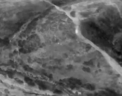 A moving Afghan Taliban T62 was destroyed by two Pakistani soldiers with an RPG-7 from close range and captured by thermal footage, near Kurram Agency, 14/10/2025