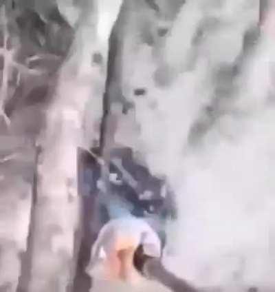 Land slid, selfie skid...