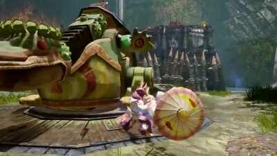 Clip of the Training Arena in Rise plus Misutzune HH and Khezu gear.