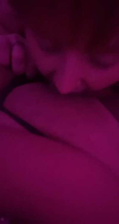 White girl loves eating ebony pussy