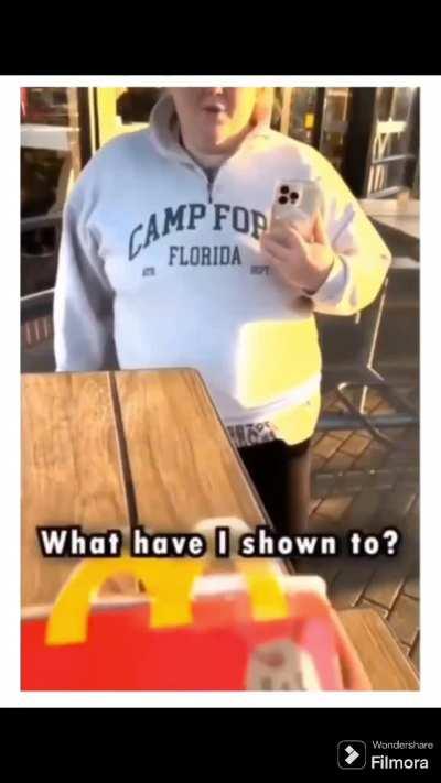 Woman demands answers from man just trying to enjoy a happy meal