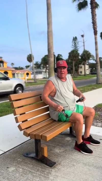 Racist old man asking random people if they are illegal immigrants and telling them to stay out of his country