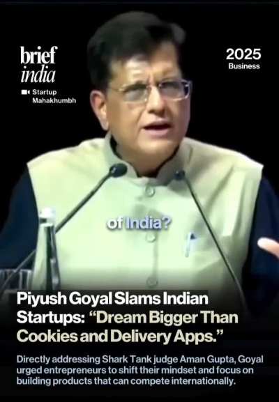Piyush Goyal addressing the perspectives of Aman Gupta !!
