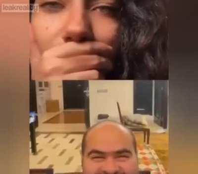 Video chatting a pretty girl