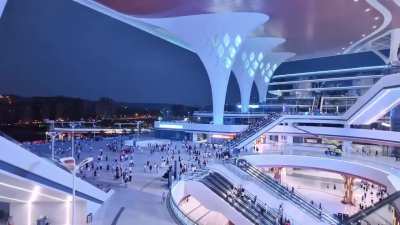 A new railway station in the city of Chongqing in China. Beautiful, no?