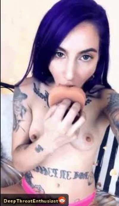 Huge Dildo Deep Throated