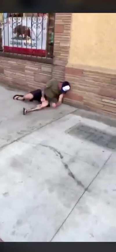 People protesting peacefully & the instigator got what he deserved