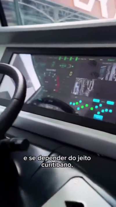 CURITIBA n&atilde;o cansa, inventaram um bonde que anda em trilho sem trilho. 
- BUD tem 30 mts, 280 pessoas, anda em trilho virtual. Totalmente el&eacute;trico.