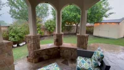 Austin TX is getting some strong though relaxing rain. My pup is having a blast!