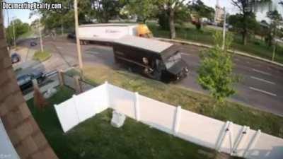 Car vs UPS Truck in NYC
