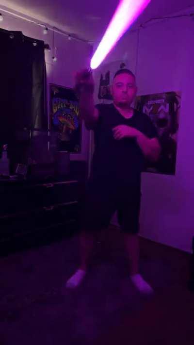 The force of the lightsaber was strong 