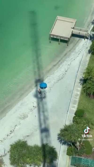 Crane guy denies man a tanning spot