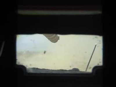POV merkava mk.4 firing in Gaza. Driver's view.