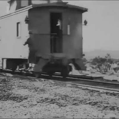 Don't know if it was posted before or qualify, but enjoy. Action scenes in vintage movie were dangerous. Saw on r/interestingasfuck