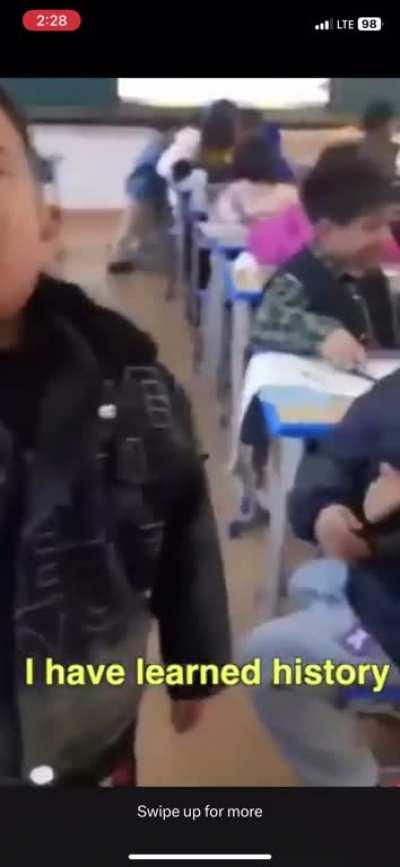 Elementary student declares that he wants to kill Japanese and Americans when he grows up.